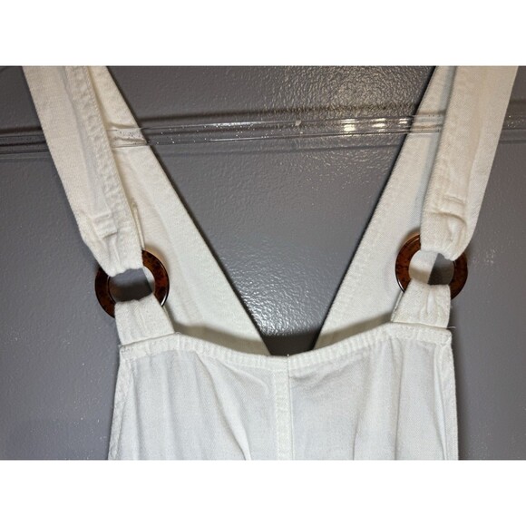 Bershka White  Knit Overall JOGGERS Jumpsuit  Womens Size LARGE - Picture 6 of 12